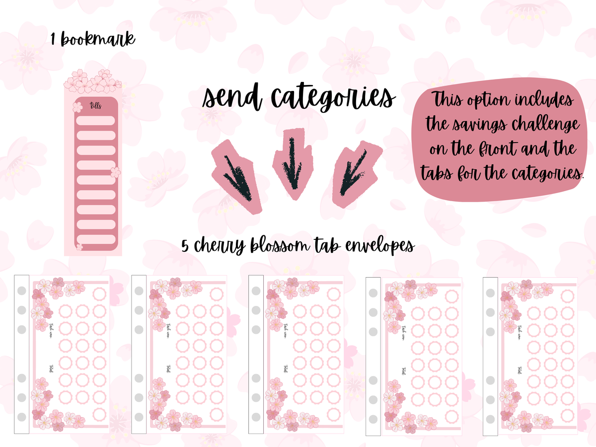 Cherry blossom tabbed envelopes