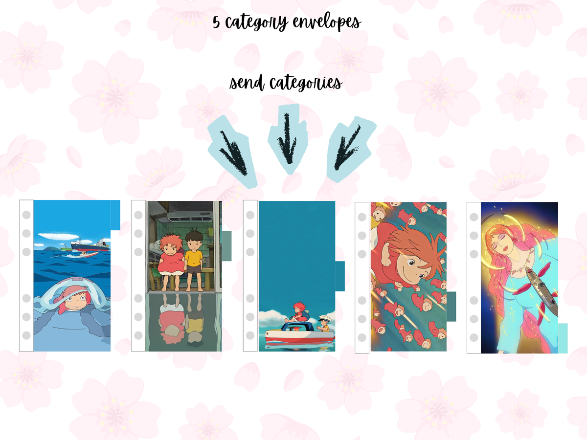 Ponyo tabbed envelopes